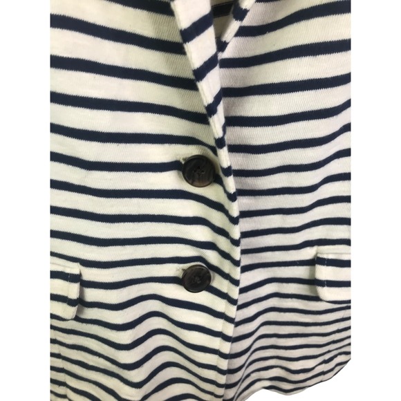 J. Crew Women's Maritime Blazer Blue White Cotton Striped Long Sleeve Sweater XS - Picture 7 of 16